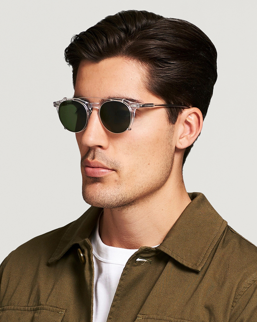 Homme | Lunettes De Soleil Rondes | TBD Eyewear | Pleat Clip On Sunglasses  Transparent