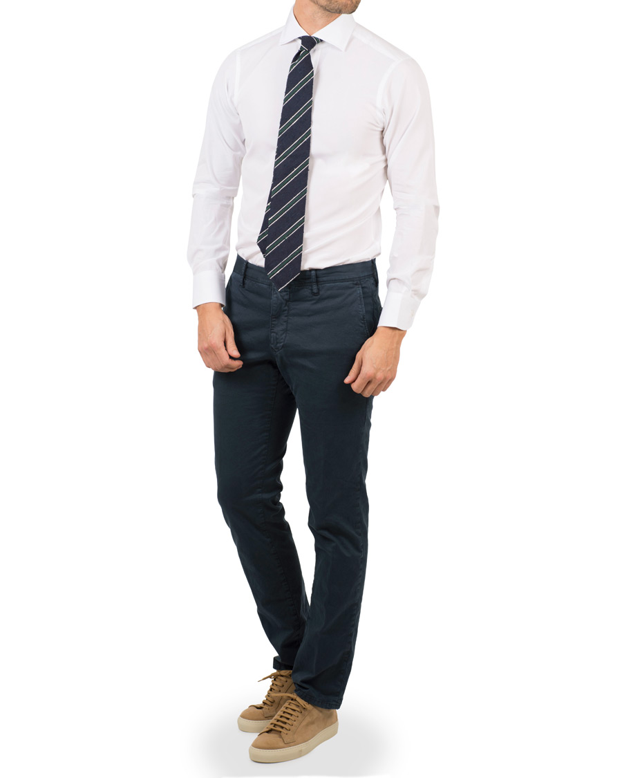 Homme | Chemises | Drake's | Slim Fit Poplin Shirt White