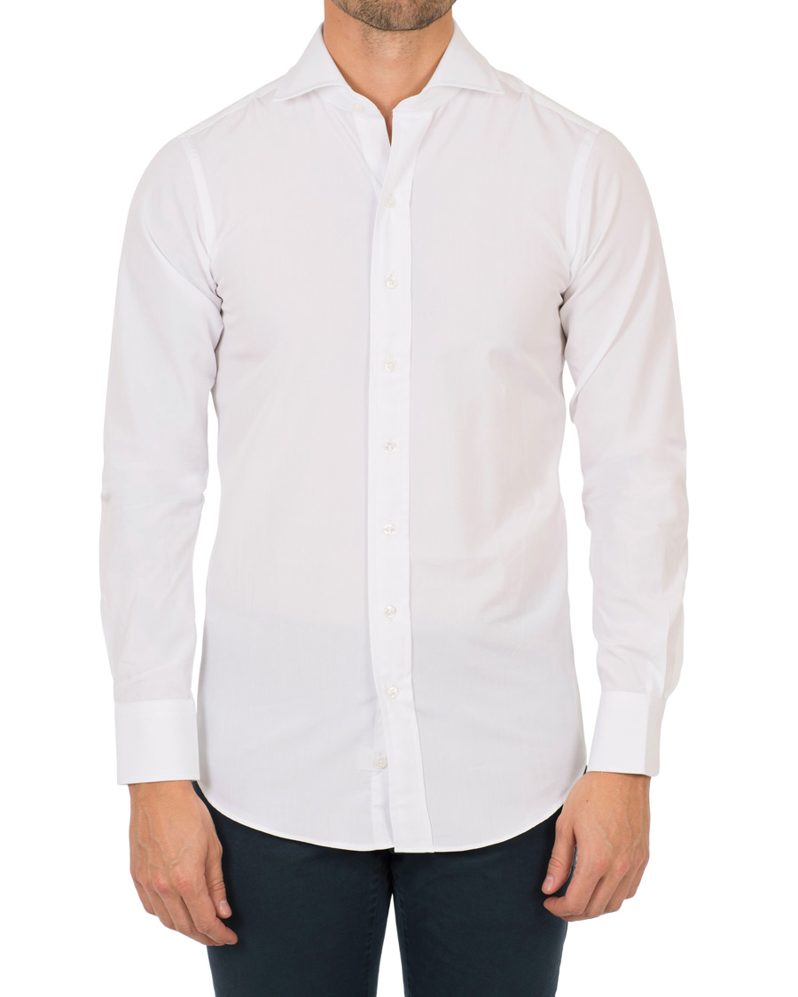 Homme | Chemises | Drake's | Slim Fit Poplin Shirt White