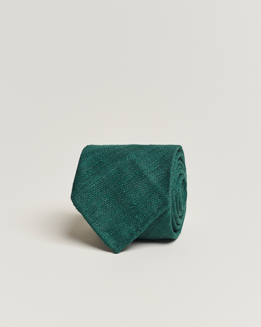 Homme | Cravates | Drake's | Drake'sSilk Tussah Handrolled TieGreen