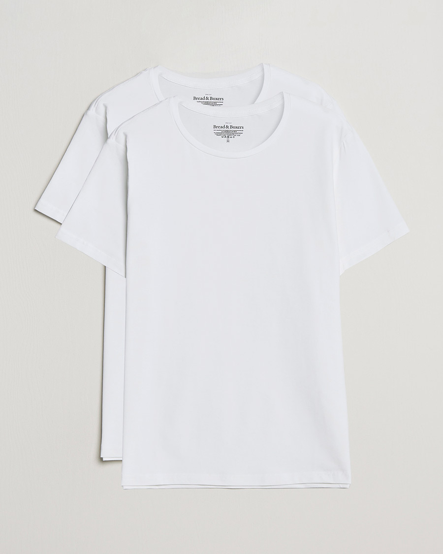 Homme | T-shirts | Bread & Boxers | 2-Pack Crew Neck Tee White