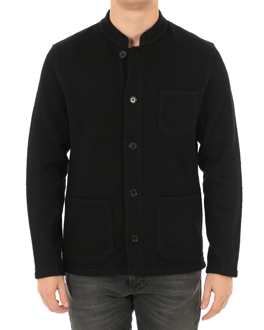 Homme | Manteaux Et Vestes | NN07 | Oswald Wool Stand Up Collar Overshirt Black