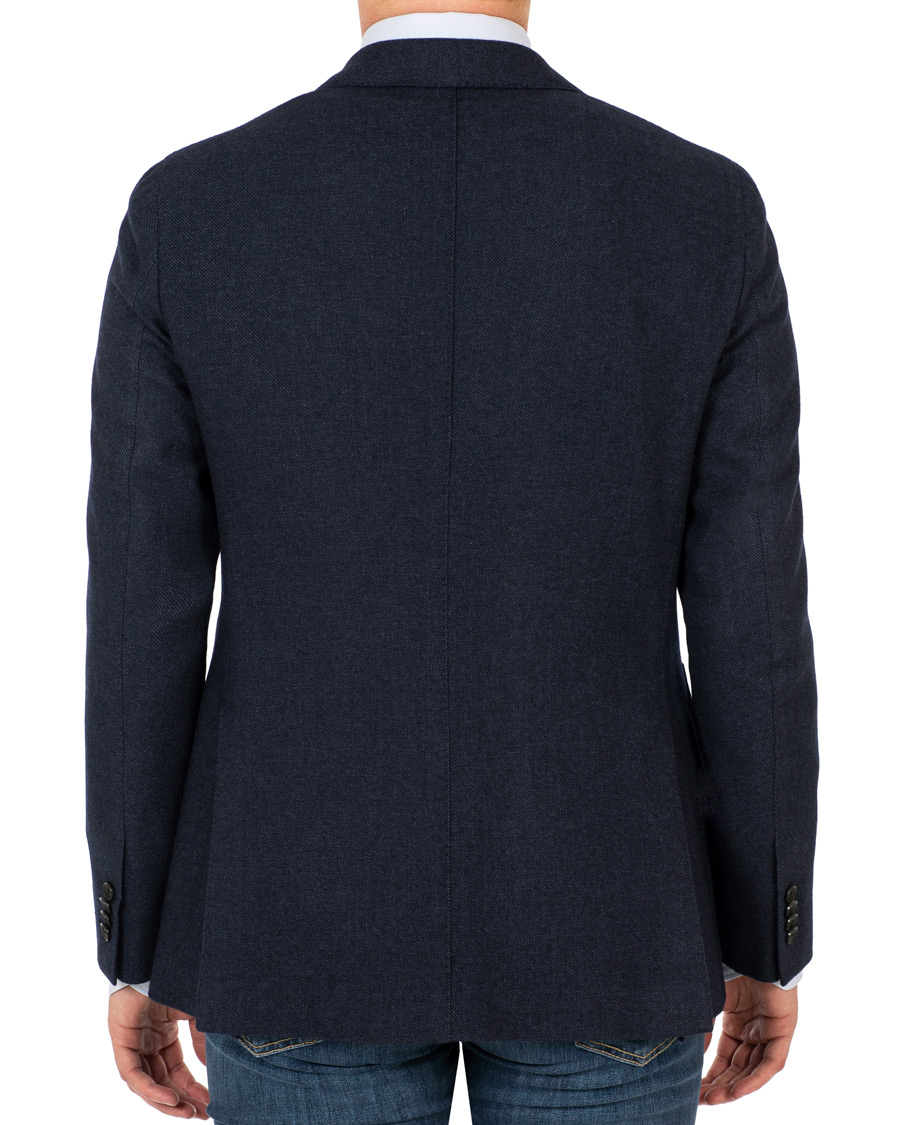 Homme | Blazers | Caruso | Aida Microstructure Melange Wool Blazer Dark Blue