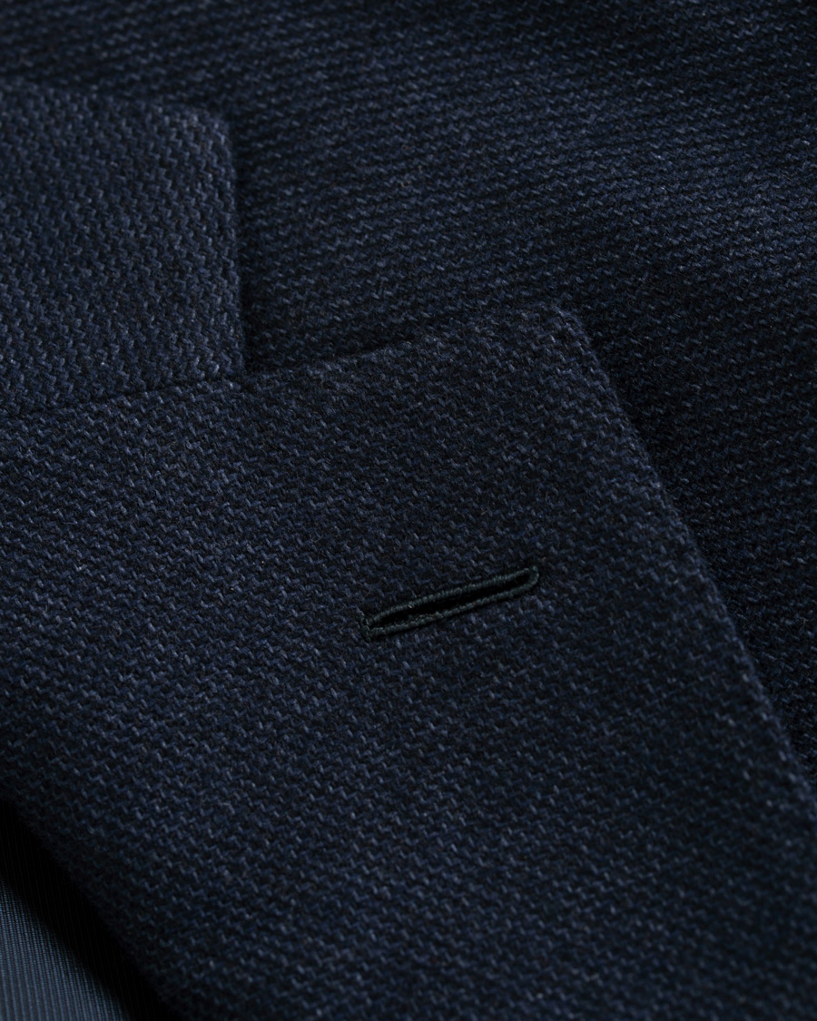 Homme | Blazers | Caruso | Aida Microstructure Melange Wool Blazer Dark Blue