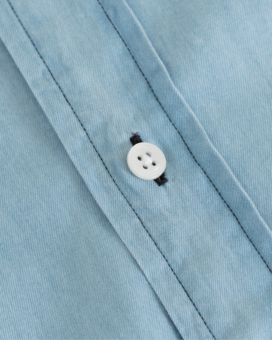 Homme | Chemises | Drake's | Slim Fit Denim Pocket Shirt Light Washed