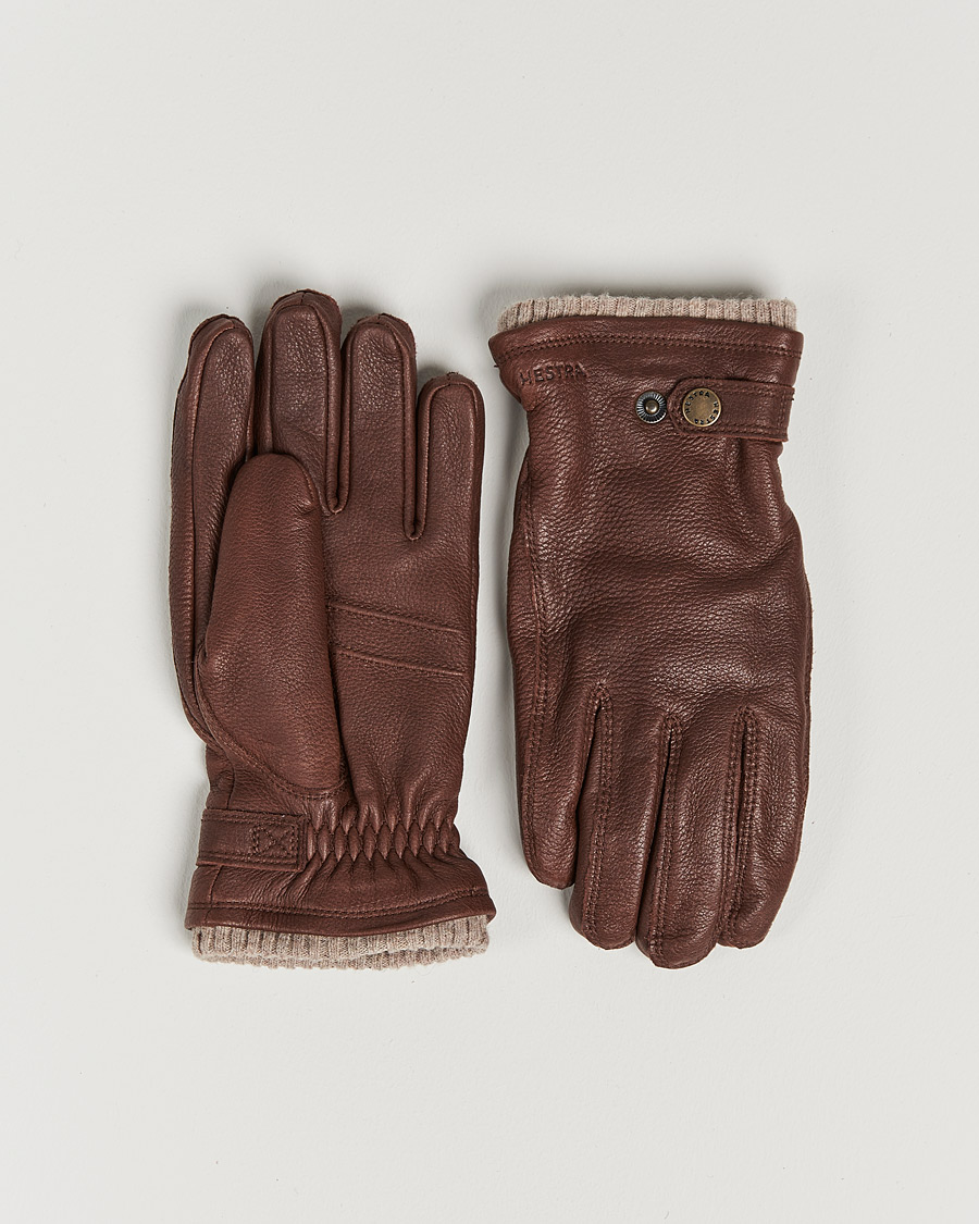 Homme | Gants | Hestra | Utsjö Fleece Lined Buckle Elkskin Glove Chestnut