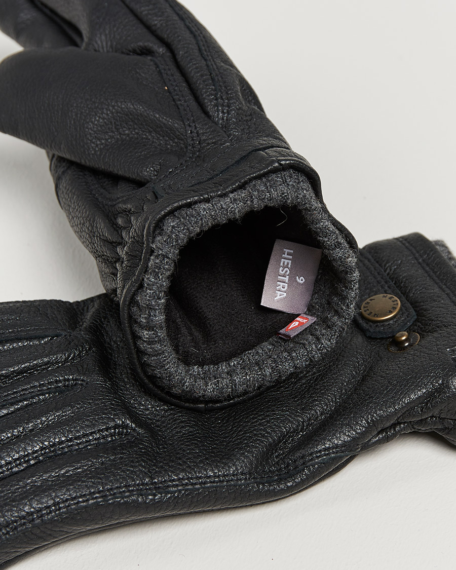 Homme | Accessoires chauds | Hestra | Utsjö Fleece Liner Buckle Elkskin Glove Black