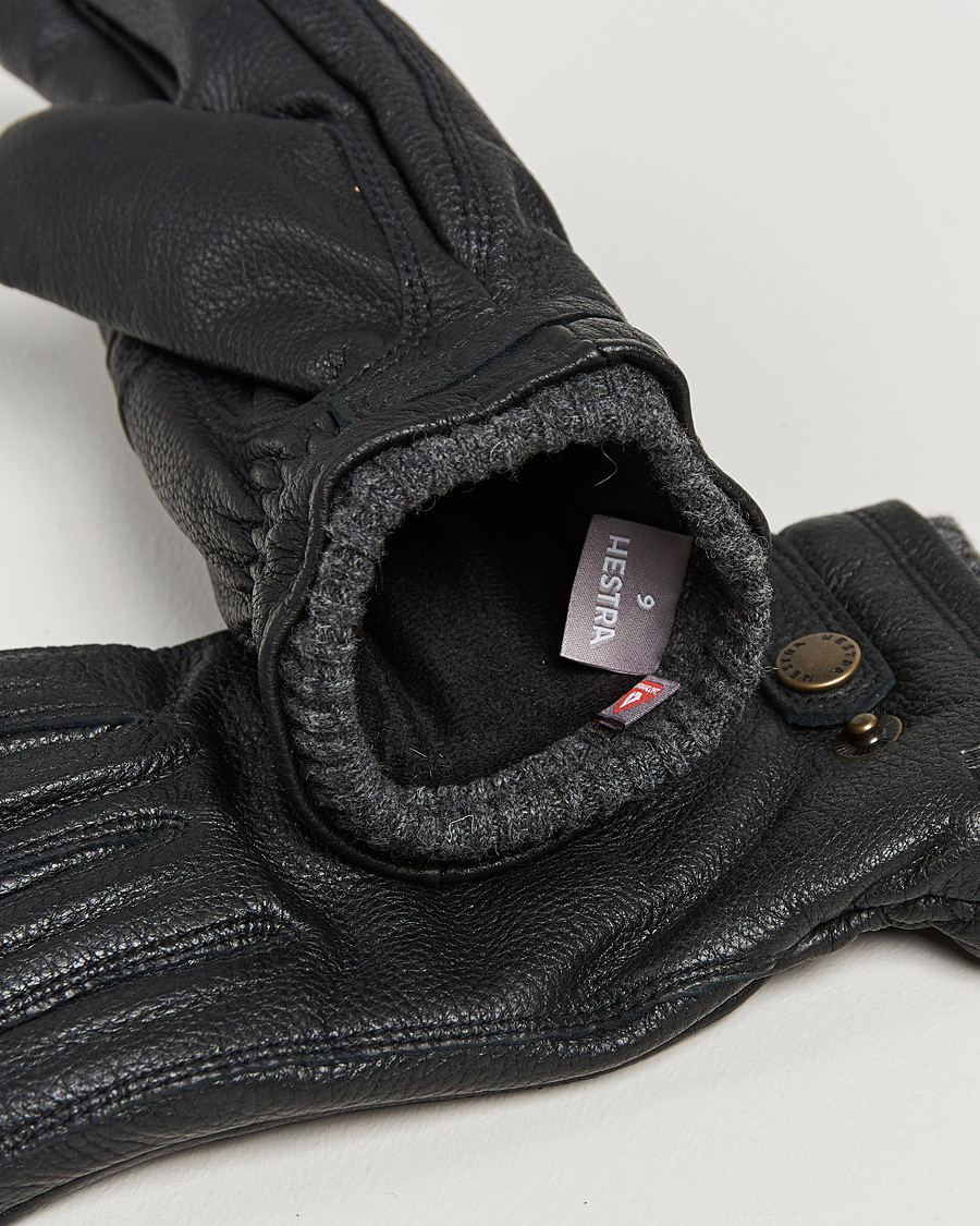 Homme | Gants | Hestra | Utsjö Fleece Lined Buckle Elkskin Glove Black