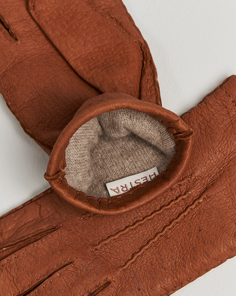 Homme |  | Hestra | Peccary Handsewn Cashmere Glove Cork