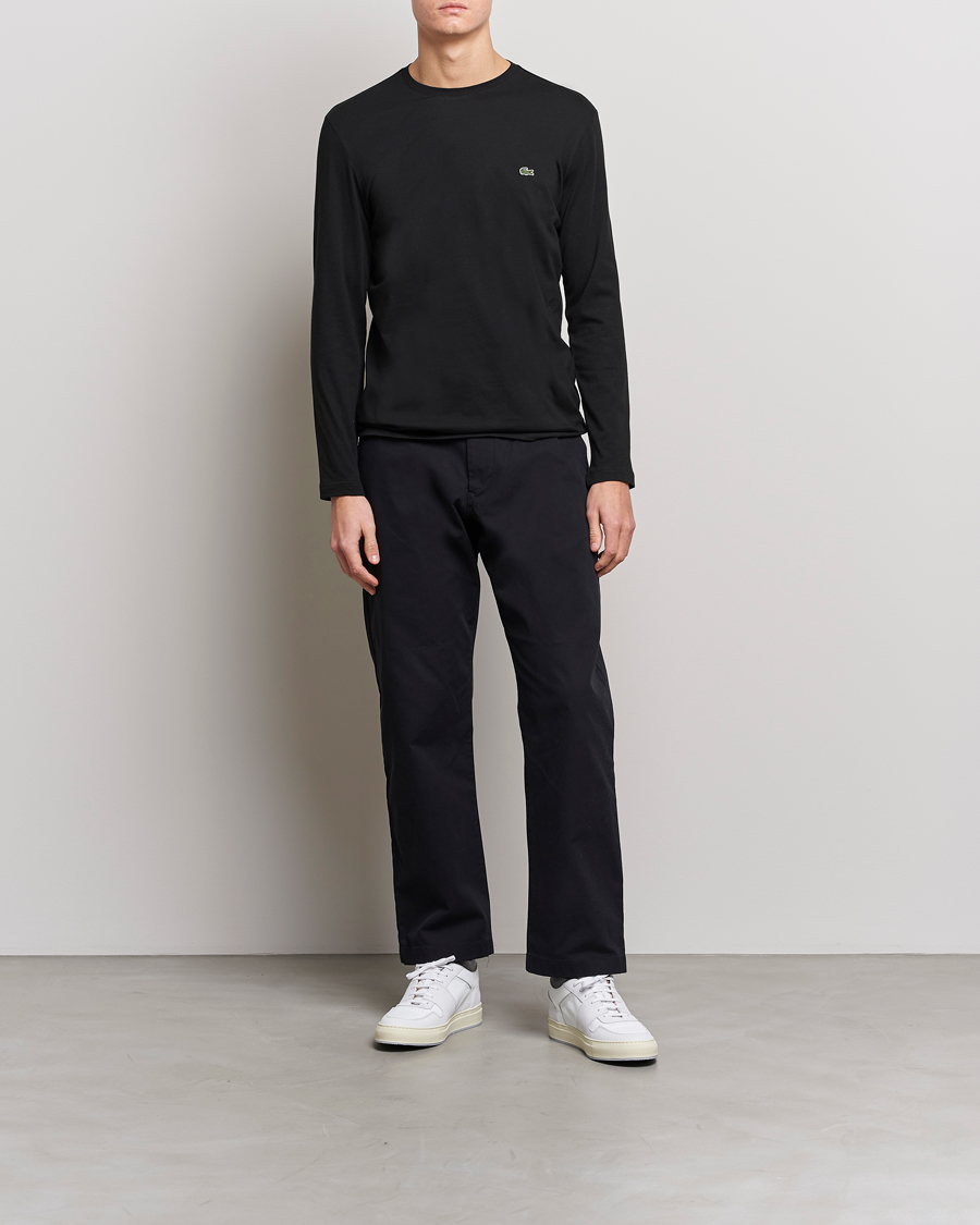 Homme | T-shirts | Lacoste | Long Sleeve Crew Neck T-Shirt Black