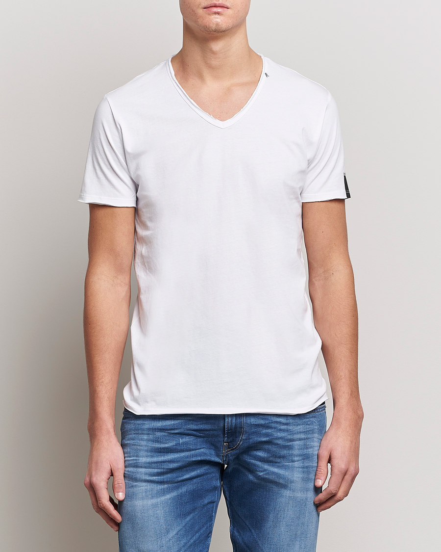 Homme | T-shirts À Manches Courtes | Replay | V-Neck Tee White