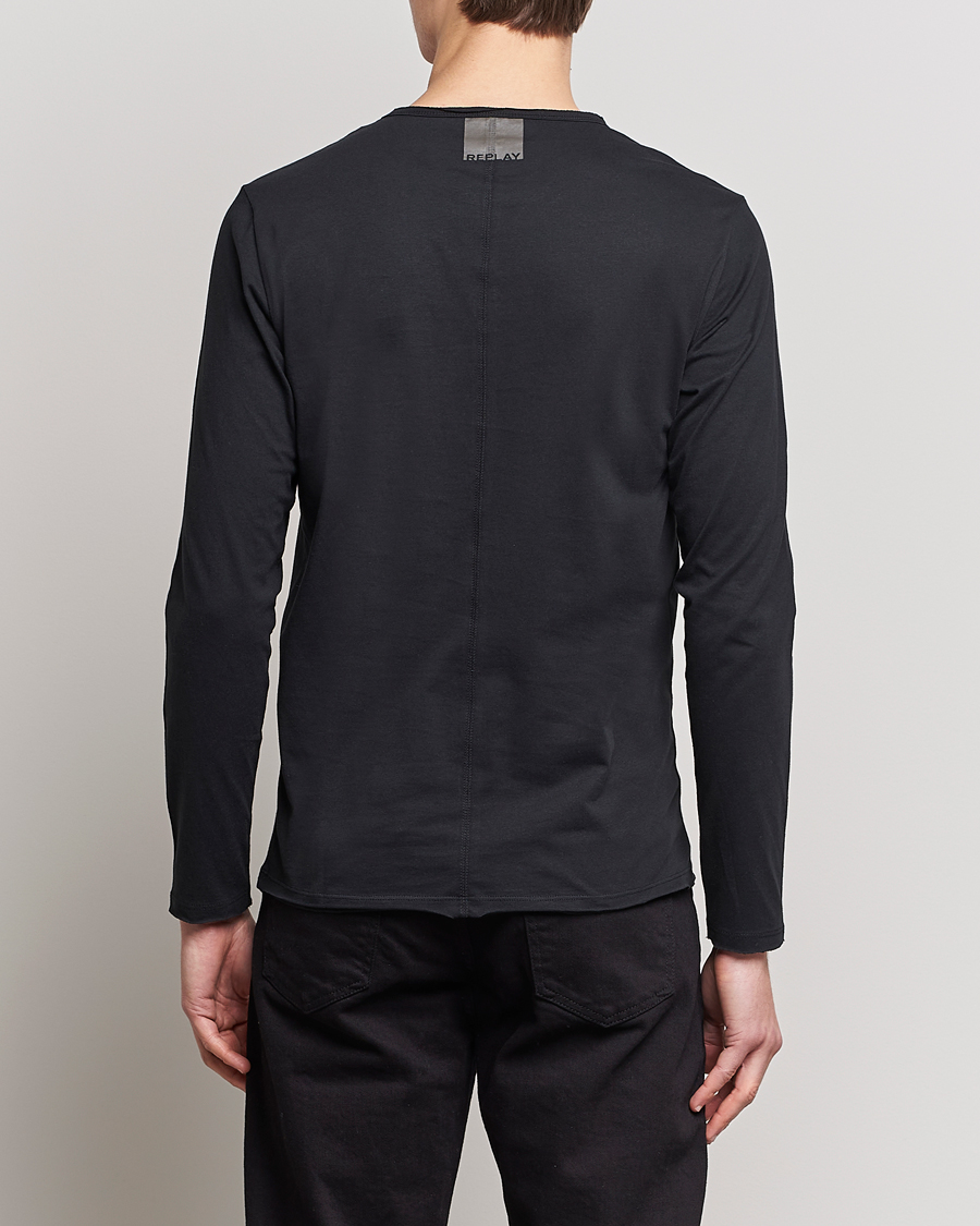 Homme | T-shirts | Replay | Crew Neck Long Sleeve Tee Black