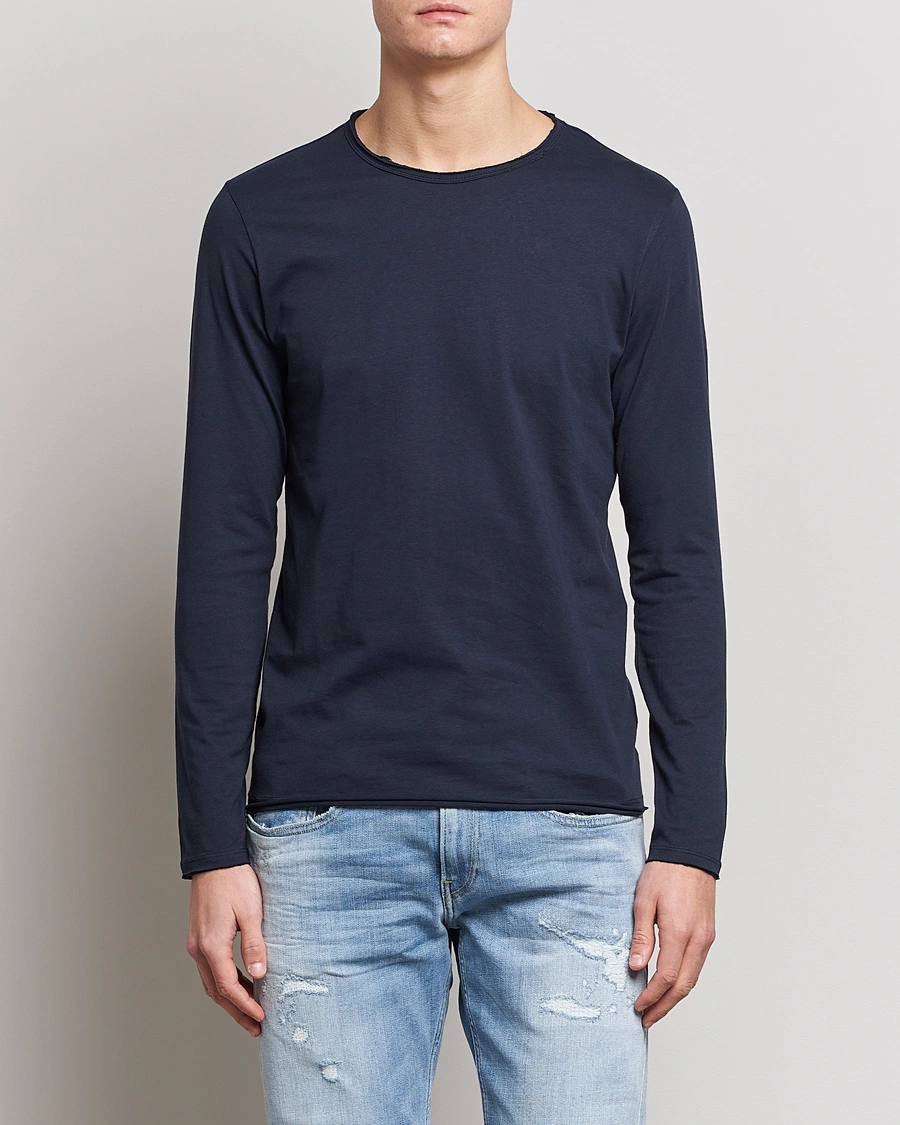 Homme | T-shirts À Manches Longues | Replay | Crew Neck Long Sleeve Tee Navy