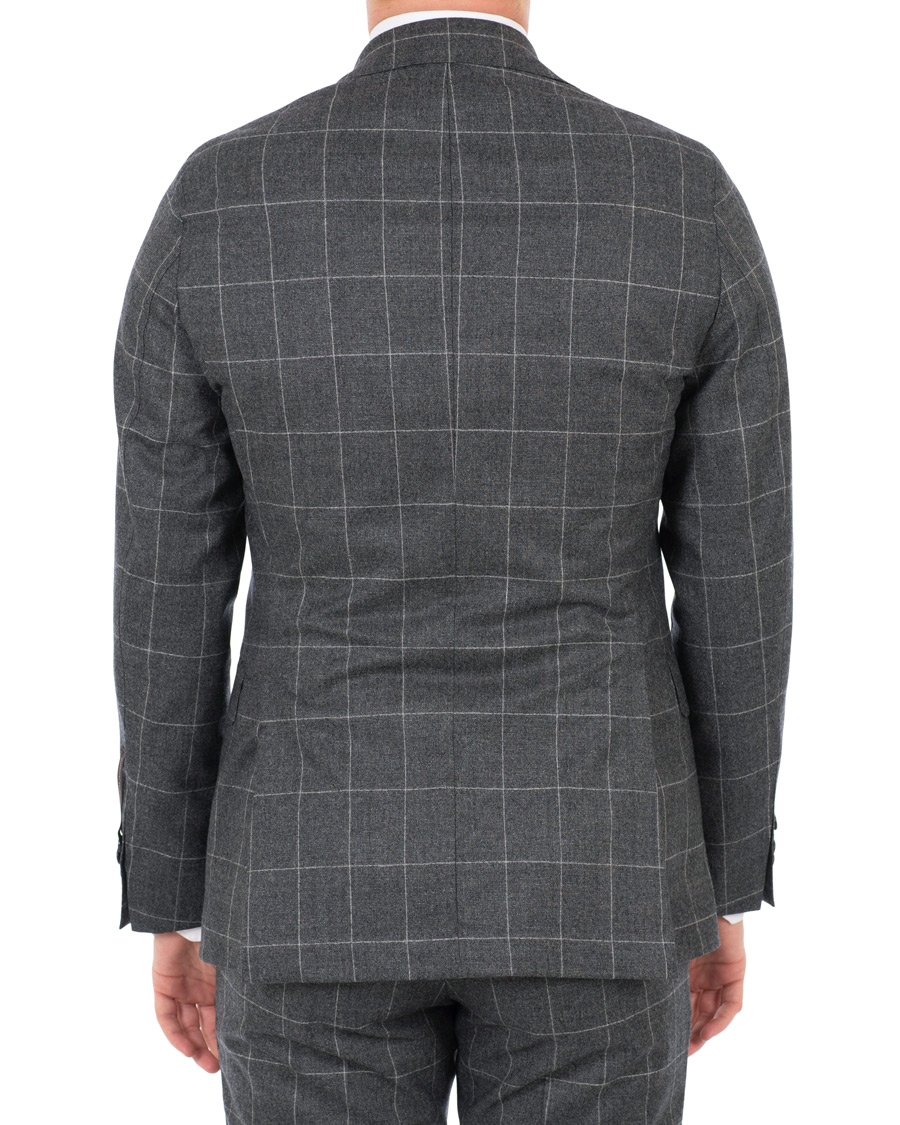 Homme | Costumes | Oscar Jacobson | Egel Super 120 Wool Vitale Barberis Check Suit Grey