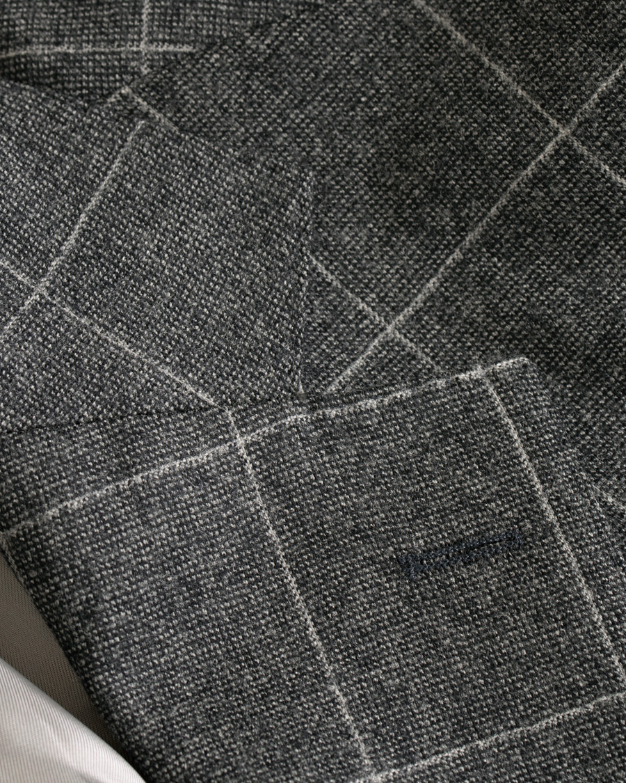 Homme | Costumes | Oscar Jacobson | Egel Super 120 Wool Vitale Barberis Check Suit Grey