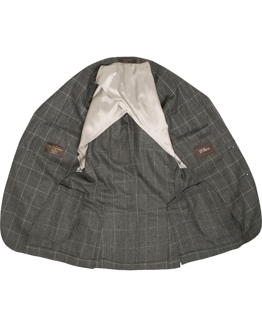 Homme | Costumes | Oscar Jacobson | Egel Super 120 Wool Vitale Barberis Check Suit Grey