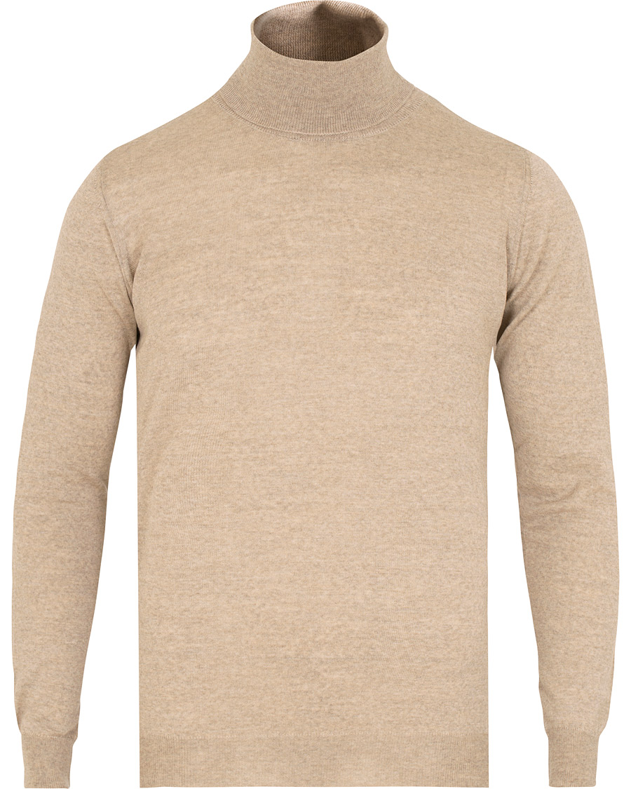 Homme | Pulls Et Tricots | Oscar Jacobson | Cole Extra Fine Merino Rollneck Beige