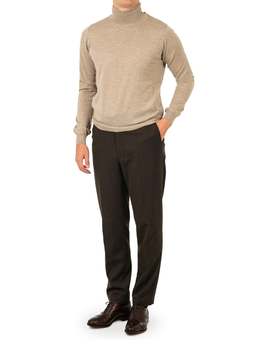 Homme | Pulls Et Tricots | Oscar Jacobson | Cole Extra Fine Merino Rollneck Beige