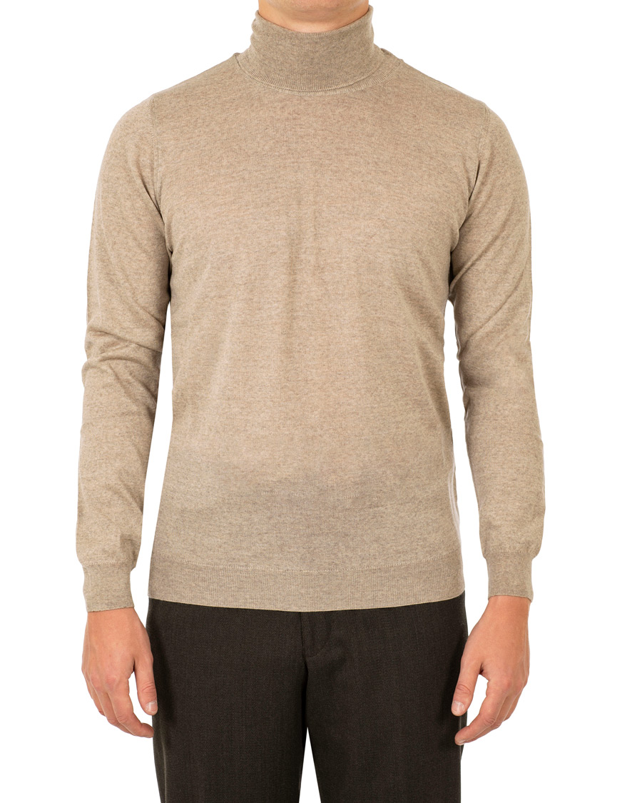 Homme | Pulls Et Tricots | Oscar Jacobson | Cole Extra Fine Merino Rollneck Beige