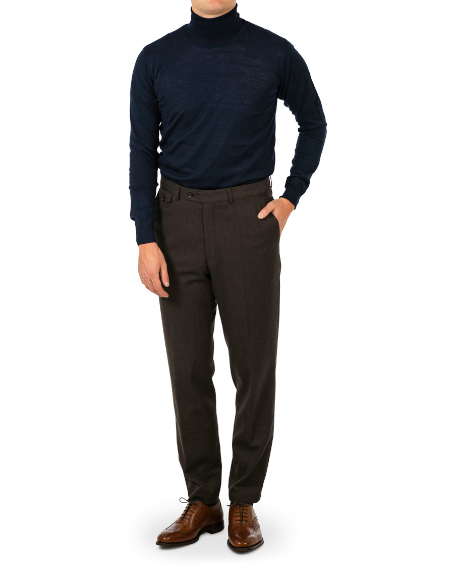 Homme | Pulls Et Tricots | Oscar Jacobson | Cole Extra Fine Merino Rollneck Navy