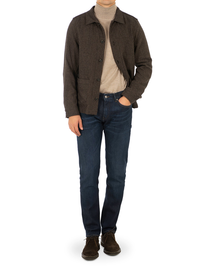 Homme | Manteaux Et Vestes | Oscar Jacobson | Hannes Herringbone Shirt Jacket Brown