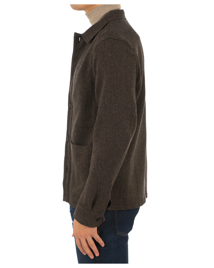 Homme | Manteaux Et Vestes | Oscar Jacobson | Hannes Herringbone Shirt Jacket Brown