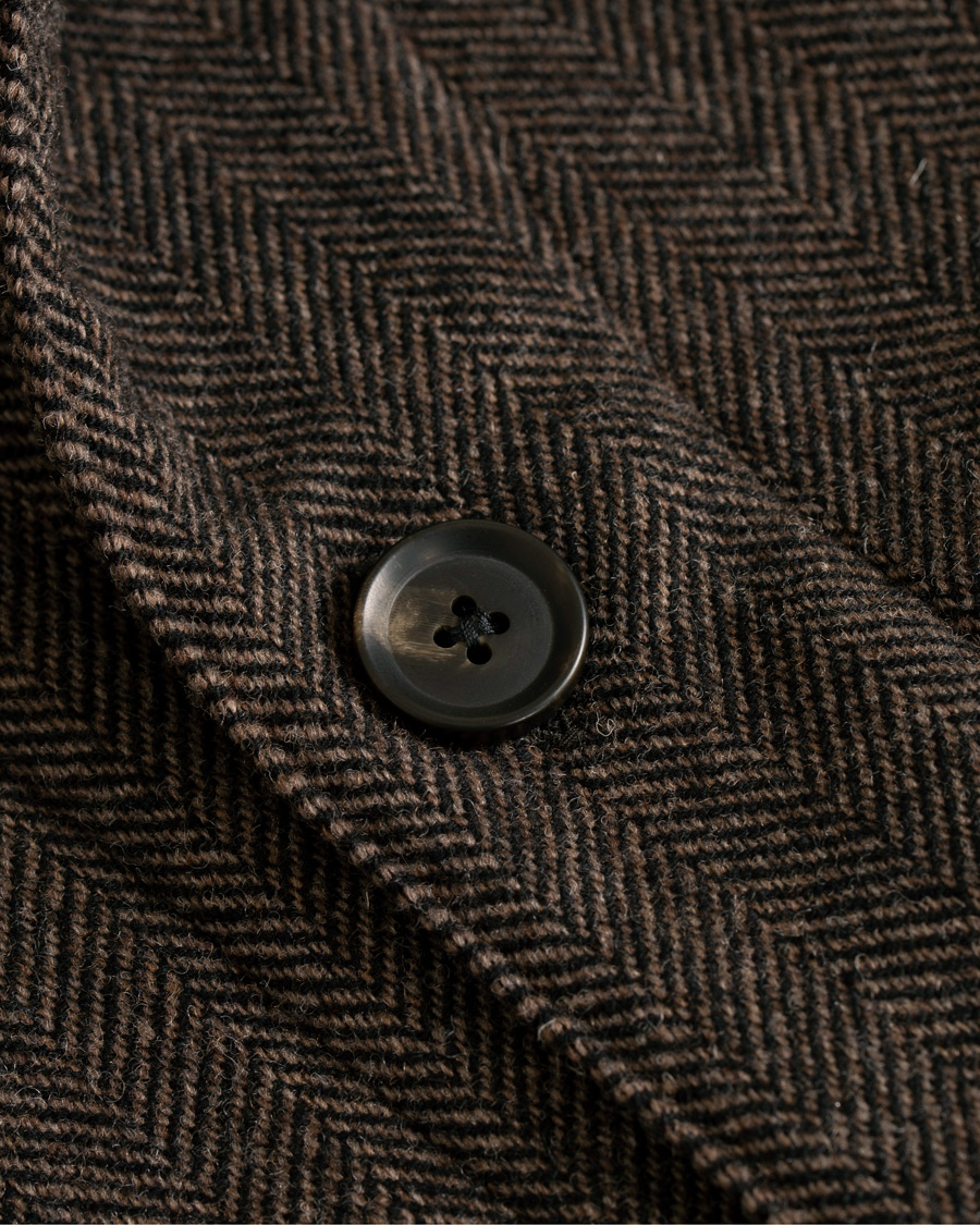 Homme | Manteaux Et Vestes | Oscar Jacobson | Hannes Herringbone Shirt Jacket Brown