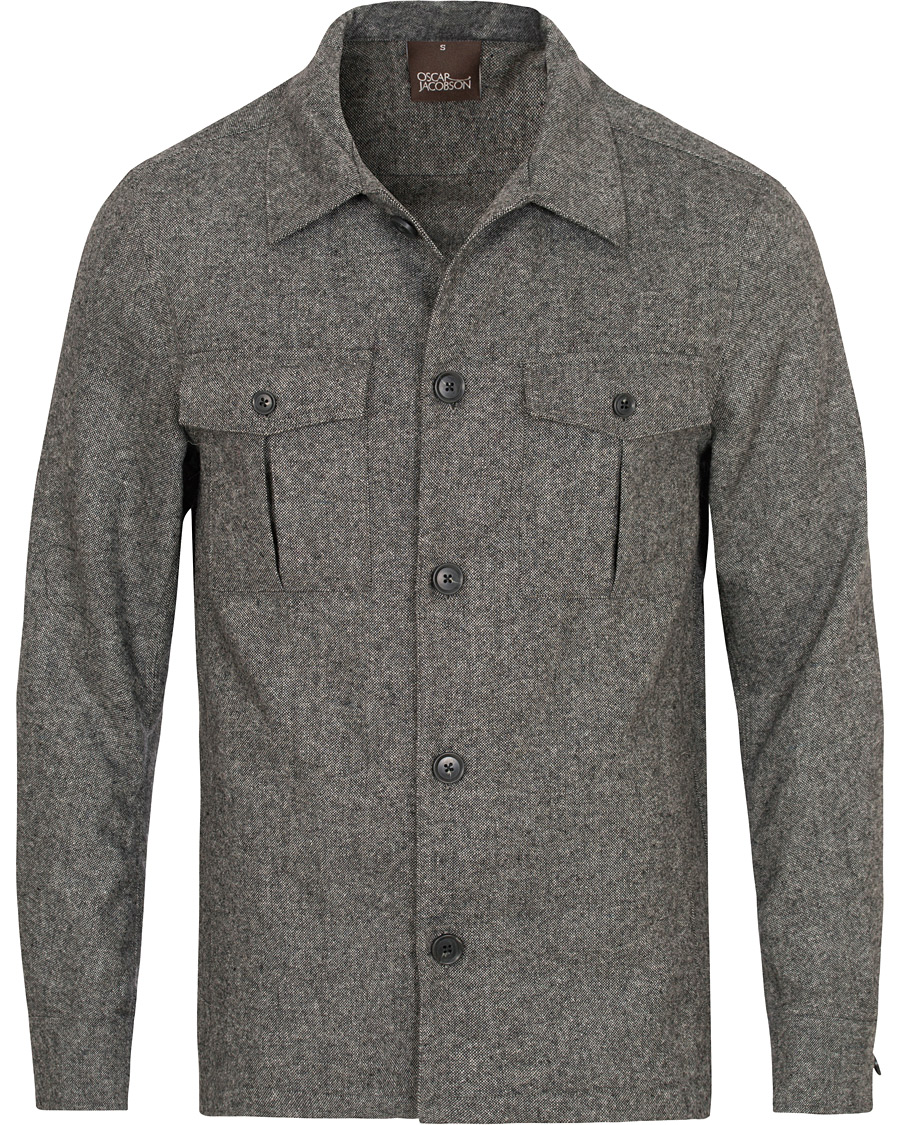Homme | Manteaux Et Vestes | Oscar Jacobson | Helge Shirt Jacket Salt & Pepper