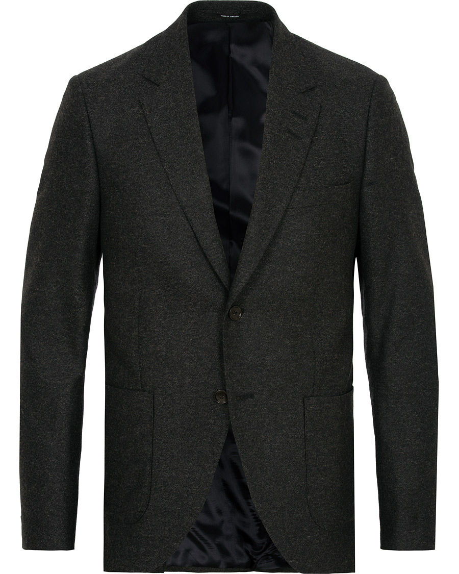 Homme | Blazers | Tiger of Sweden | Jamot Flannel Patch Pocket Blazer Dark Grey