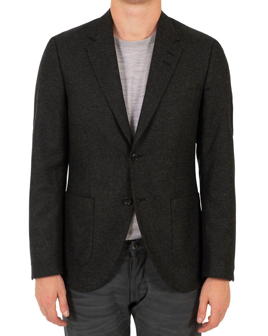 Homme | Blazers | Tiger of Sweden | Jamot Flannel Patch Pocket Blazer Dark Grey