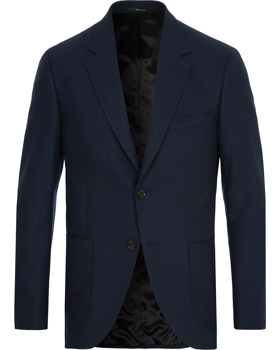 Homme | Blazers | Tiger of Sweden | Jamot Flannel Patch Pocket Blazer Navy