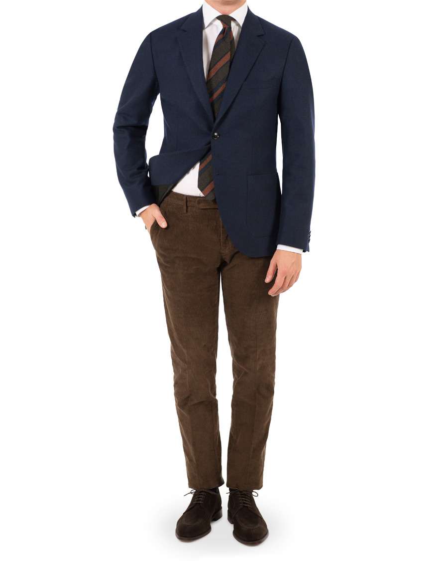 Homme | Blazers | Tiger of Sweden | Jamot Flannel Patch Pocket Blazer Navy