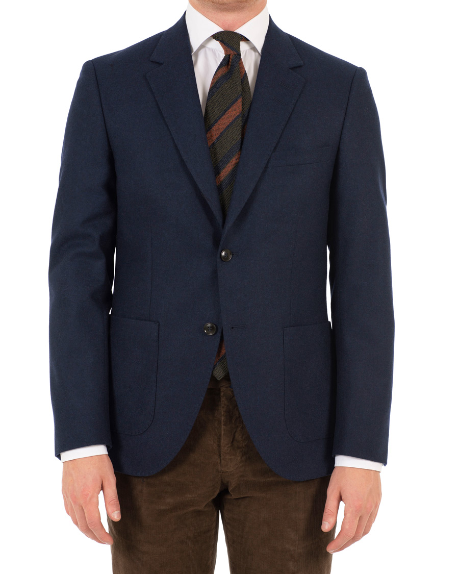 Homme | Blazers | Tiger of Sweden | Jamot Flannel Patch Pocket Blazer Navy