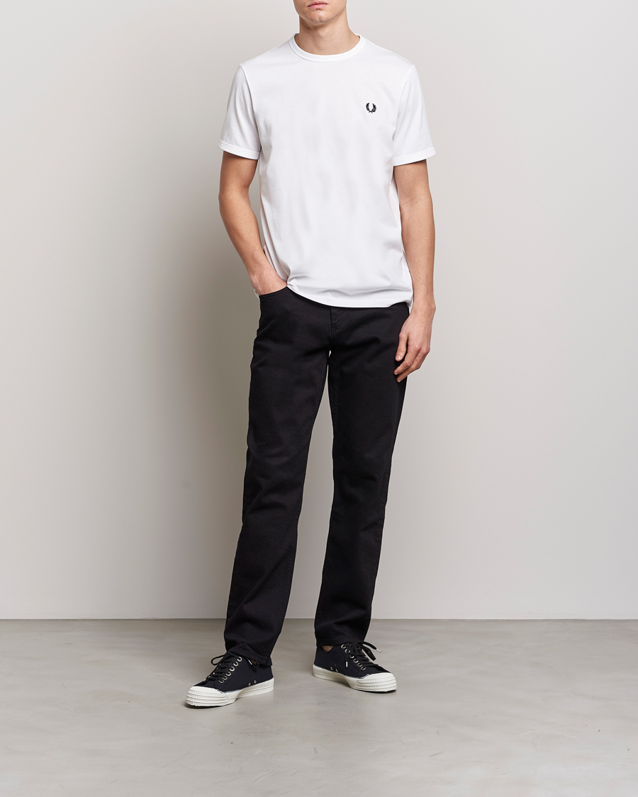Homme | T-shirts | Fred Perry | Ringer Crew Neck Tee White