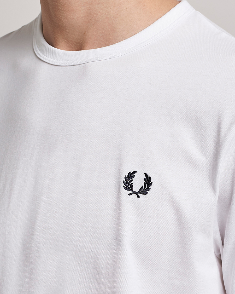 Homme | T-shirts | Fred Perry | Ringer Crew Neck Tee White