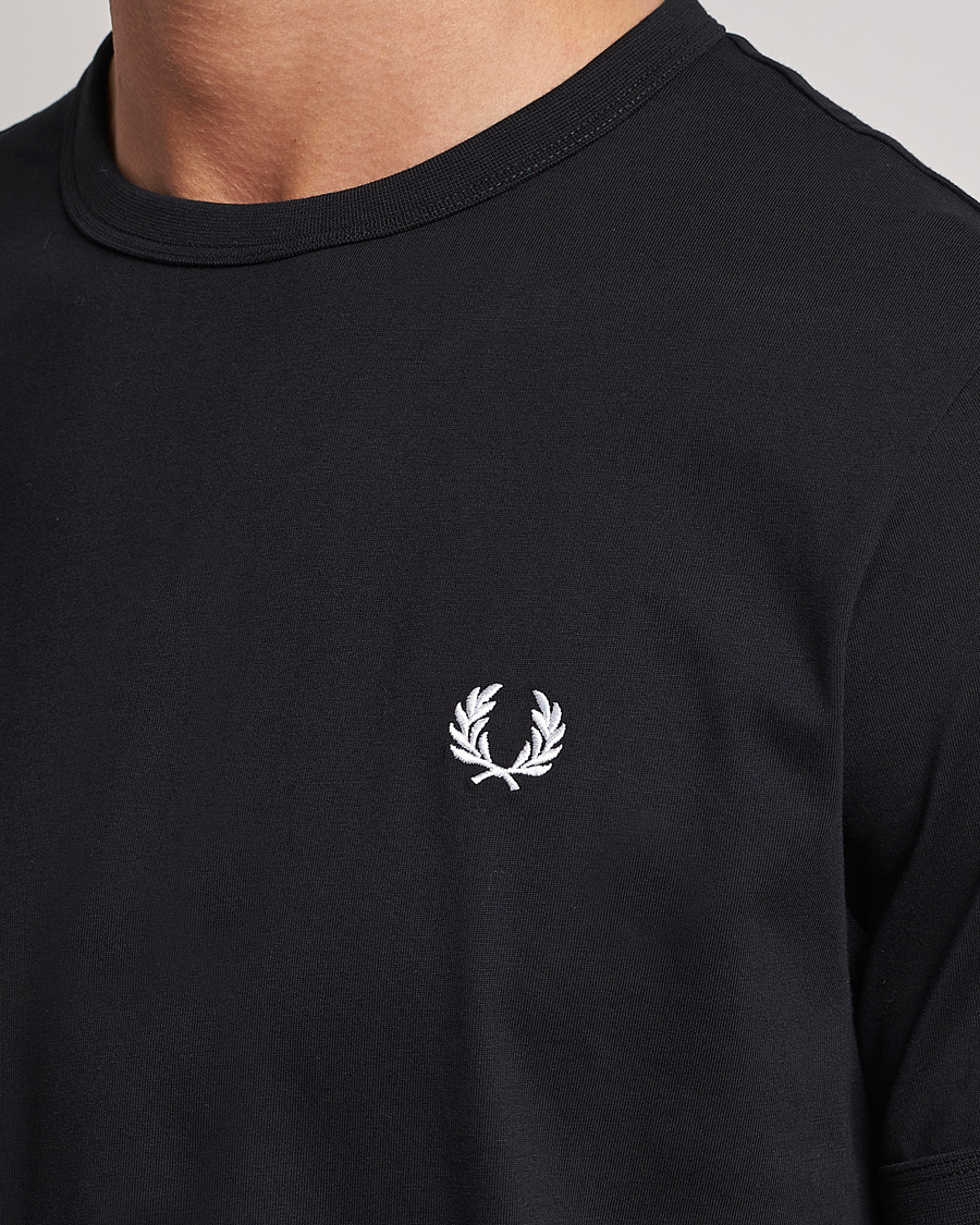 Homme | T-shirts | Fred Perry | Ringer Crew Neck Tee Black