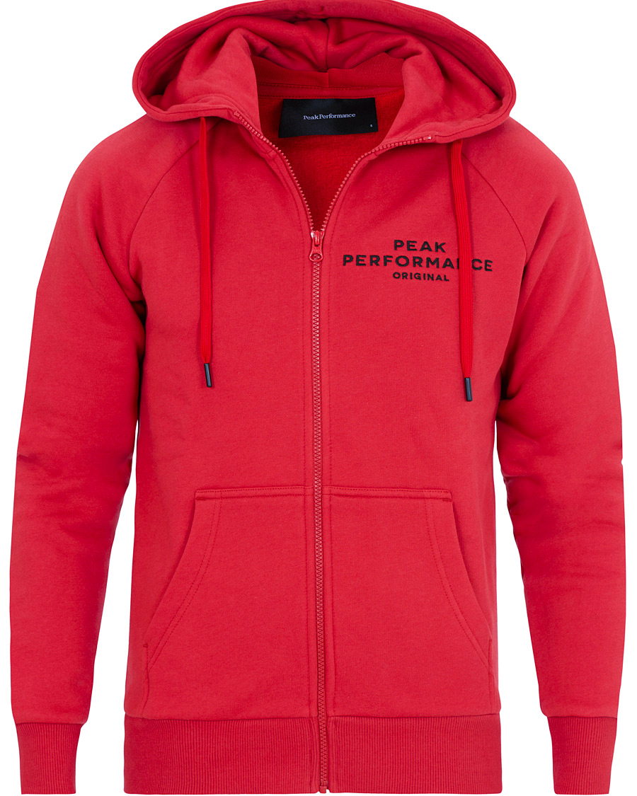 Homme | Pulls Et Tricots | Peak Performance | Logo Zip Hoodie Red