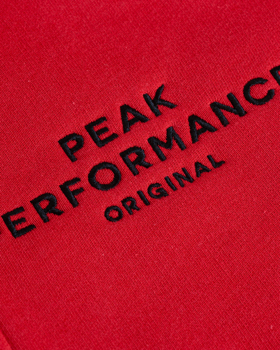 Homme | Pulls Et Tricots | Peak Performance | Logo Zip Hoodie Red