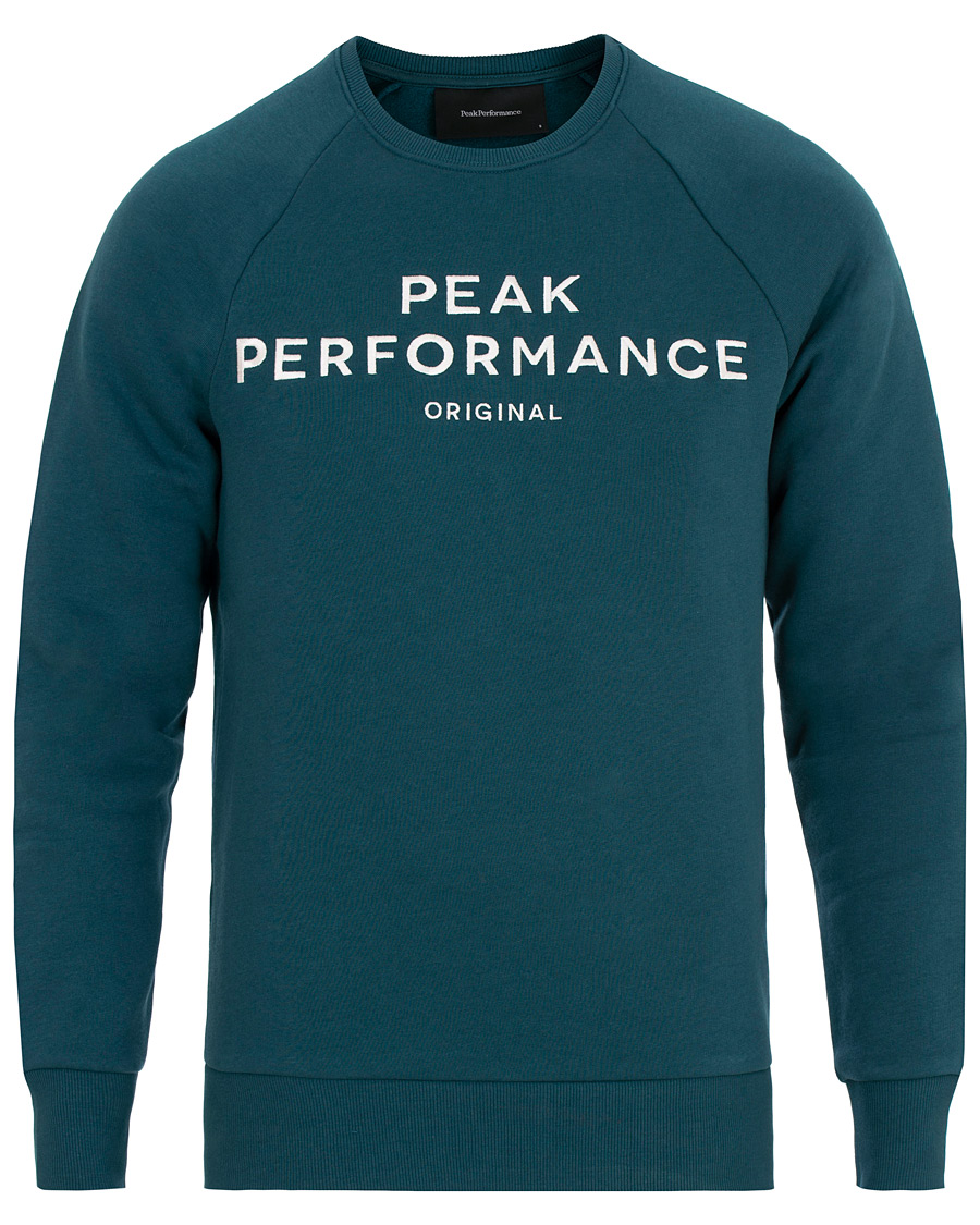 Homme | Pulls Et Tricots | Peak Performance | Logo Crew Neck Sweatshirt Teal Extreme