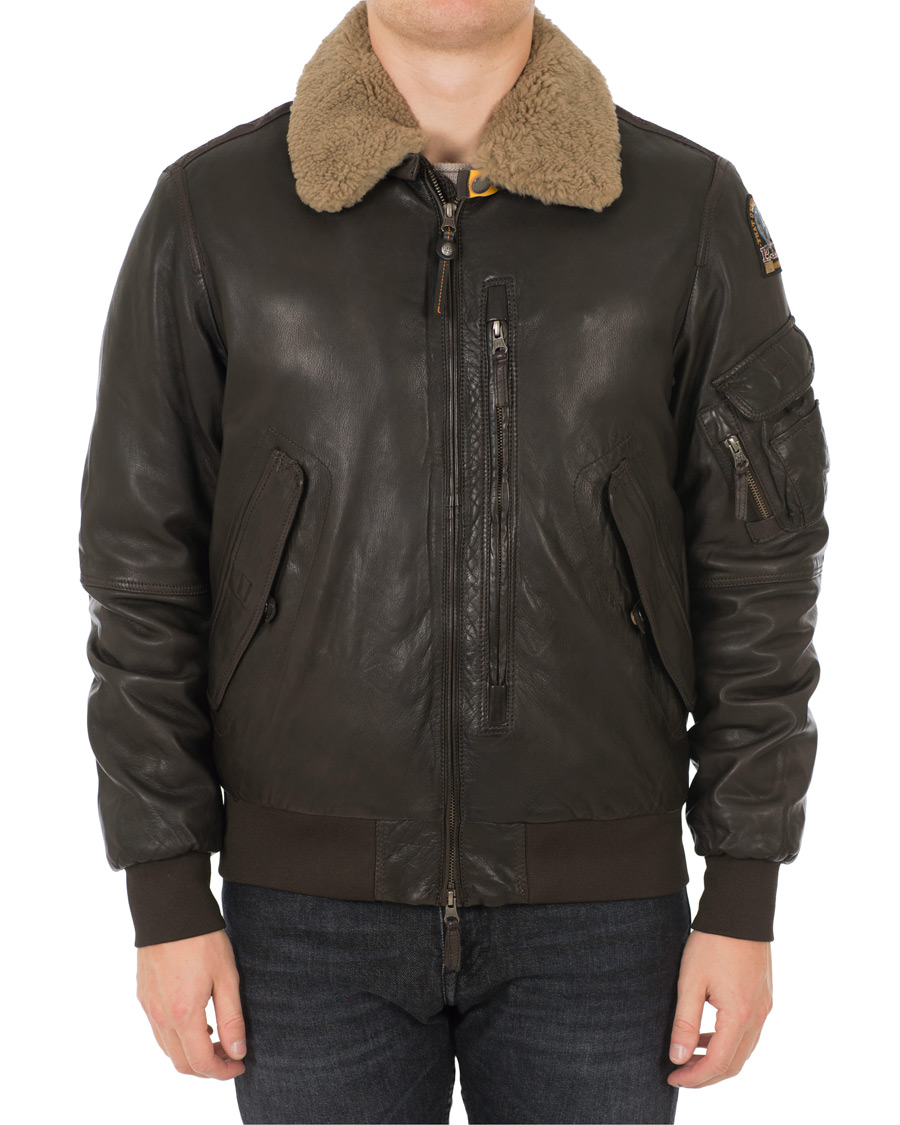 Homme | Manteaux Et Vestes | Parajumpers | Josh Leather Jacket Dark Brown
