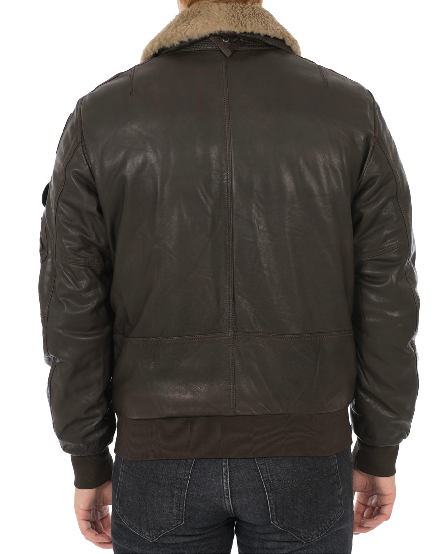 Homme | Manteaux Et Vestes | Parajumpers | Josh Leather Jacket Dark Brown