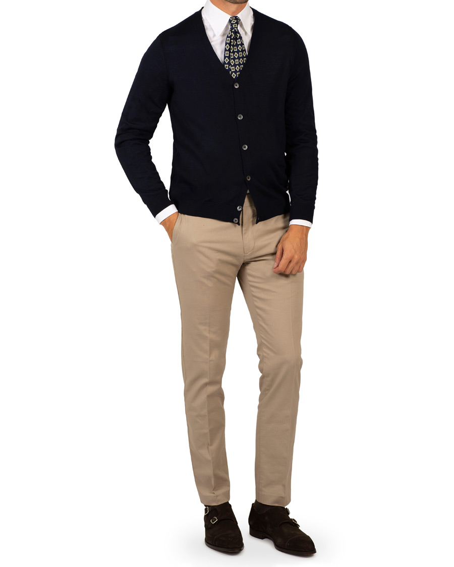 Homme | Pulls Et Tricots | BOSS BLACK | BOSS Mardon Extra Fine Merino Cardigan Dark Navy