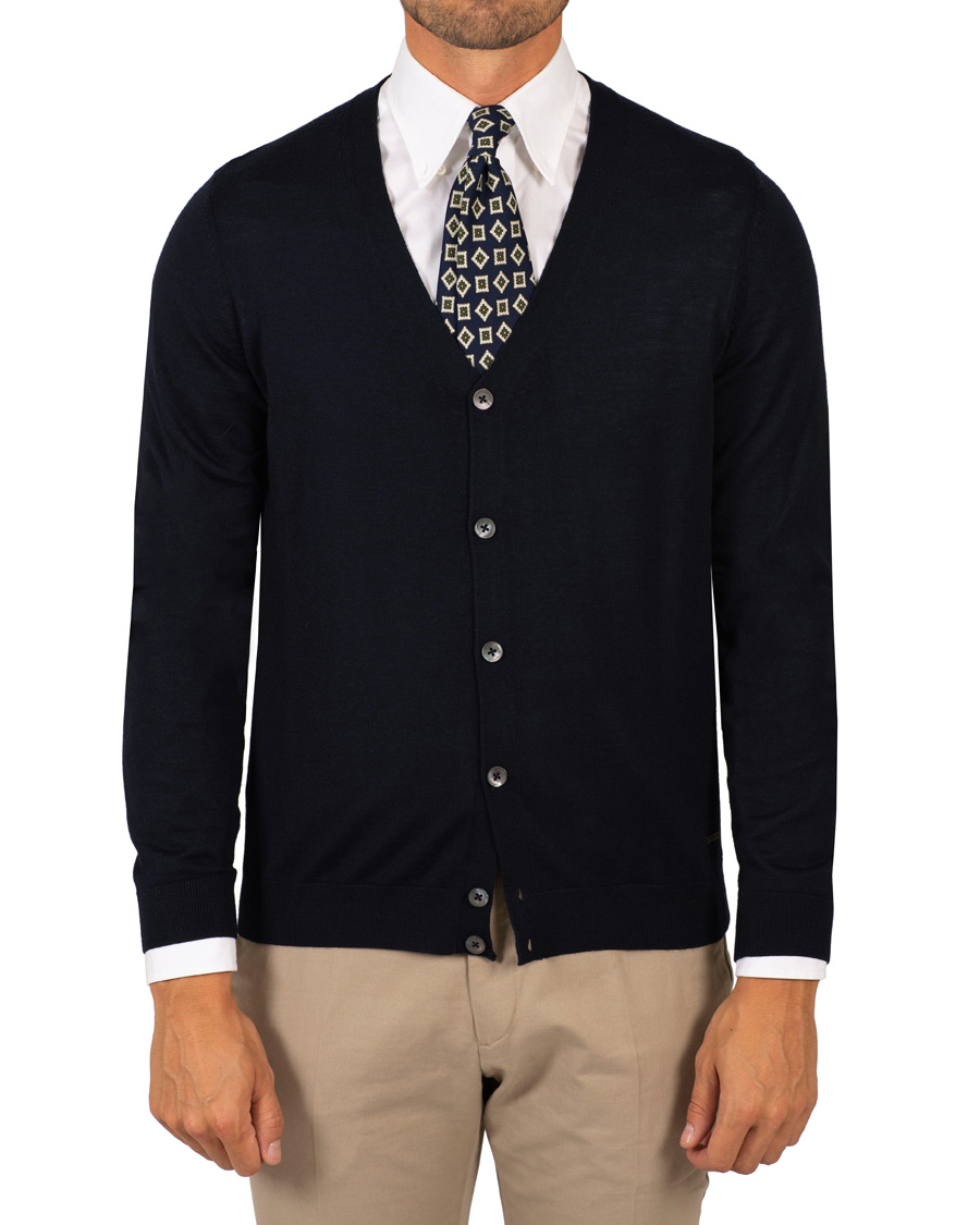Homme | Pulls Et Tricots | BOSS BLACK | BOSS Mardon Extra Fine Merino Cardigan Dark Navy