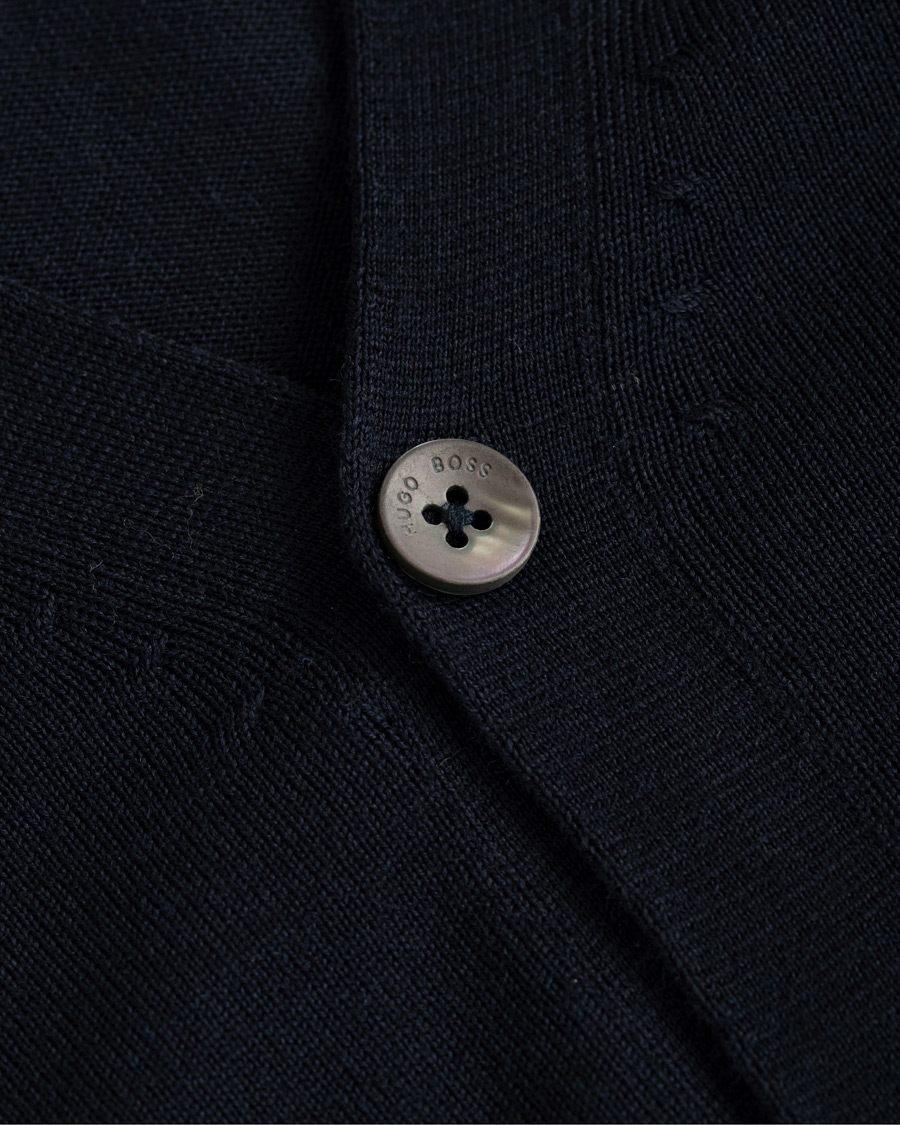 Homme | Pulls Et Tricots | BOSS BLACK | BOSS Mardon Extra Fine Merino Cardigan Dark Navy