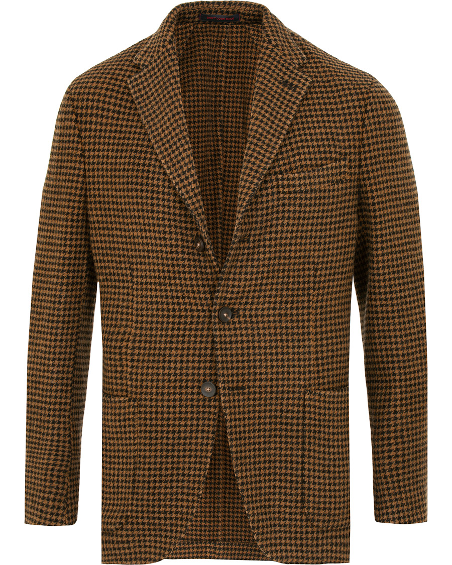 Homme | Blazers | The Gigi | Art Garment Dyed Houndstooth Shetland Blazer Dark Brown