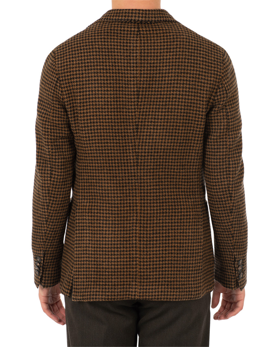 Homme | Blazers | The Gigi | Art Garment Dyed Houndstooth Shetland Blazer Dark Brown