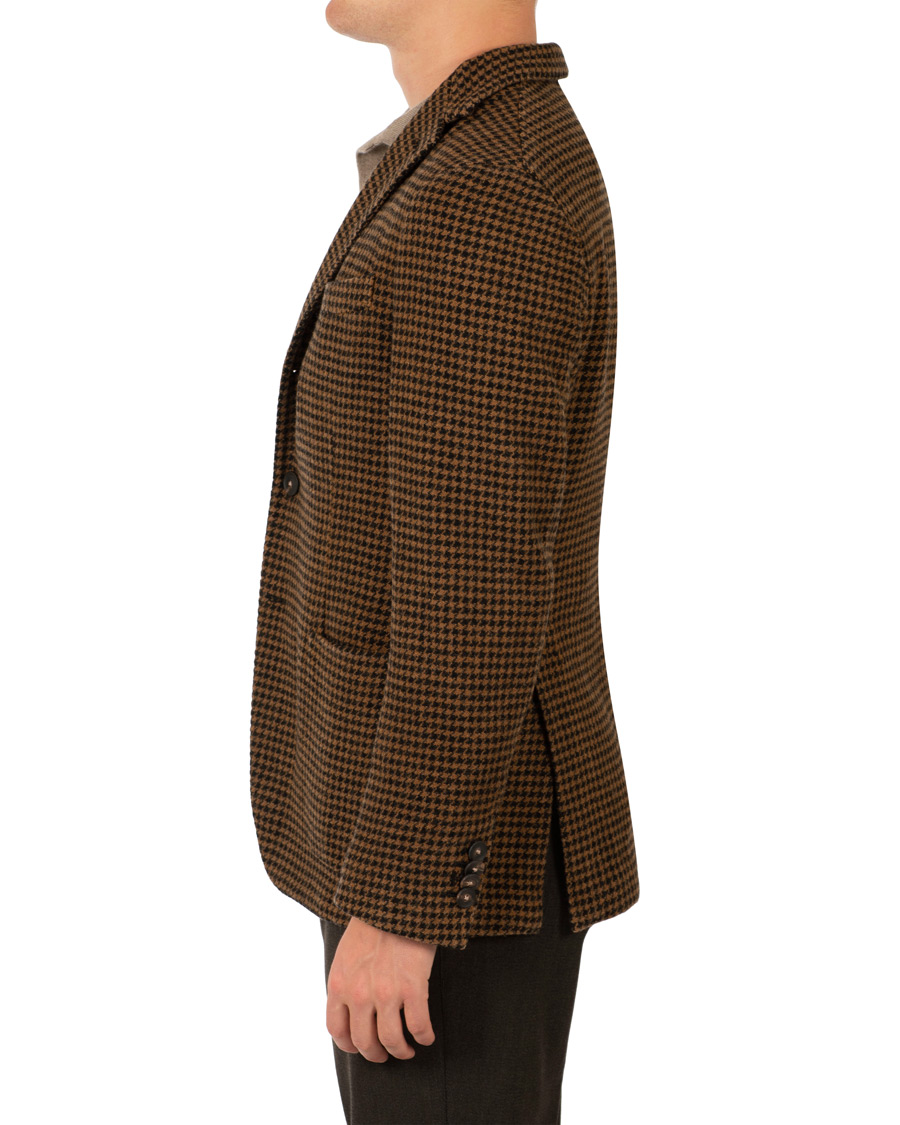 Homme | Blazers | The Gigi | Art Garment Dyed Houndstooth Shetland Blazer Dark Brown