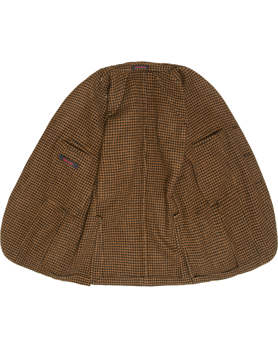 Homme | Blazers | The Gigi | Art Garment Dyed Houndstooth Shetland Blazer Dark Brown