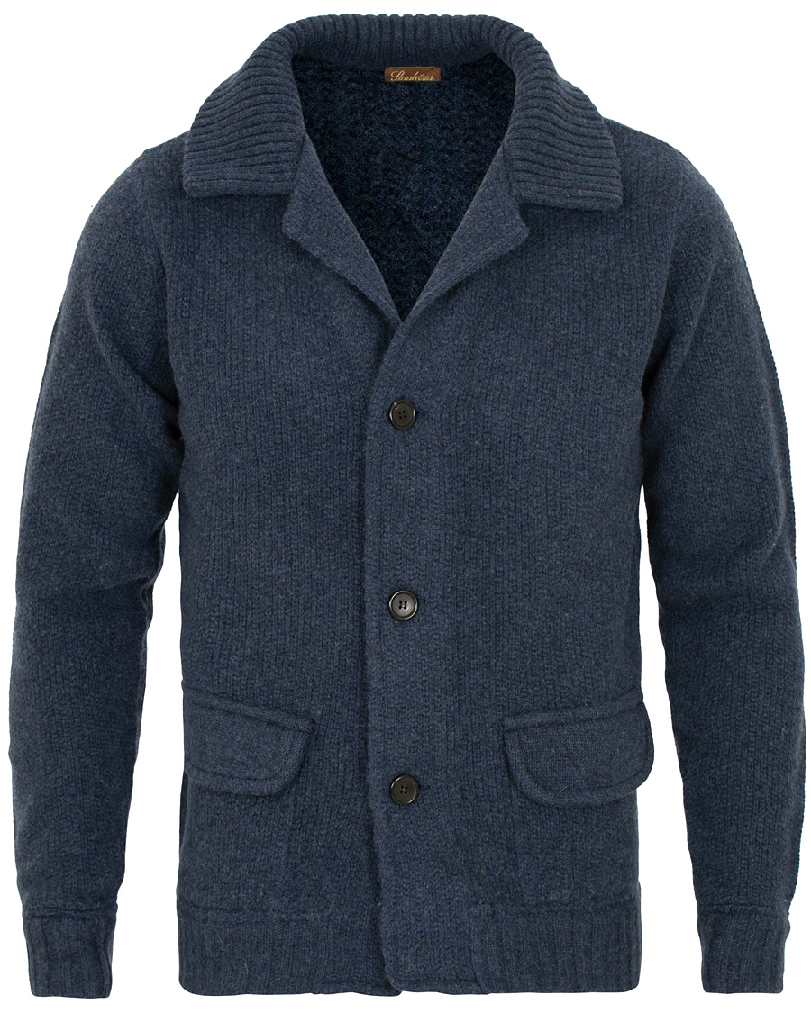 Homme | Pulls Et Tricots | Stenströms | Merino Wool Knitted Cardigan Navy
