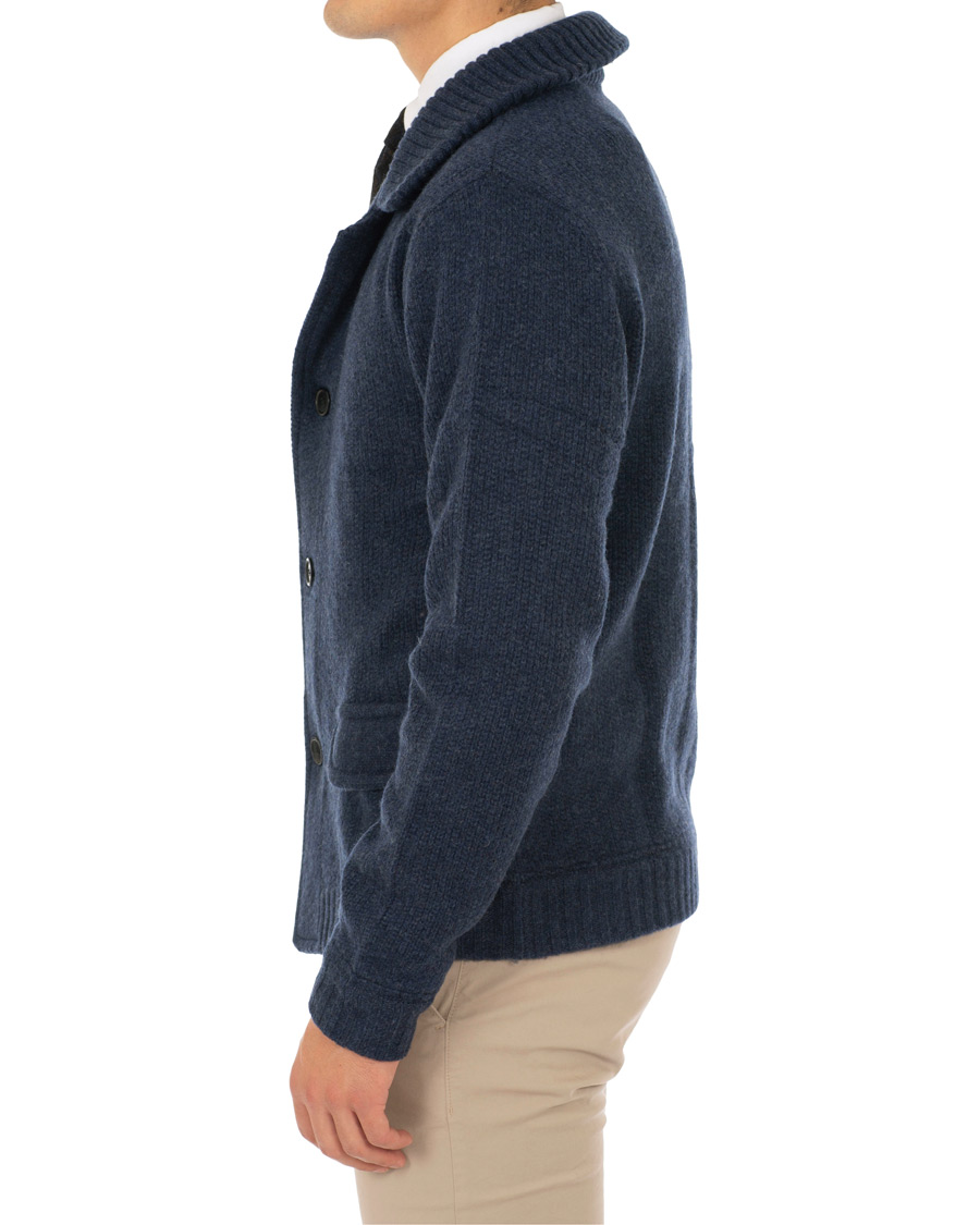 Homme | Pulls Et Tricots | Stenströms | Merino Wool Knitted Cardigan Navy